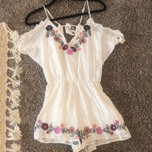 White floral romper